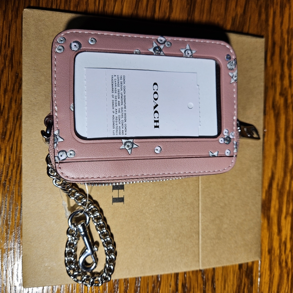 Coach Zip Card Case With Star Print with Giftbox NWT - Picture 4 of 5